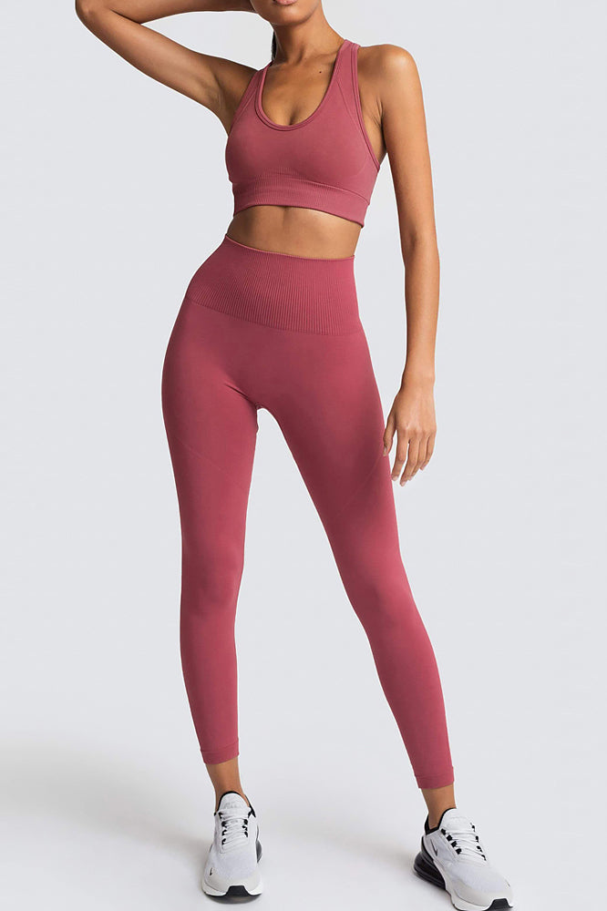 Effortless Basic Essentials Racerback Seamless Workout Set - 2 Pieces