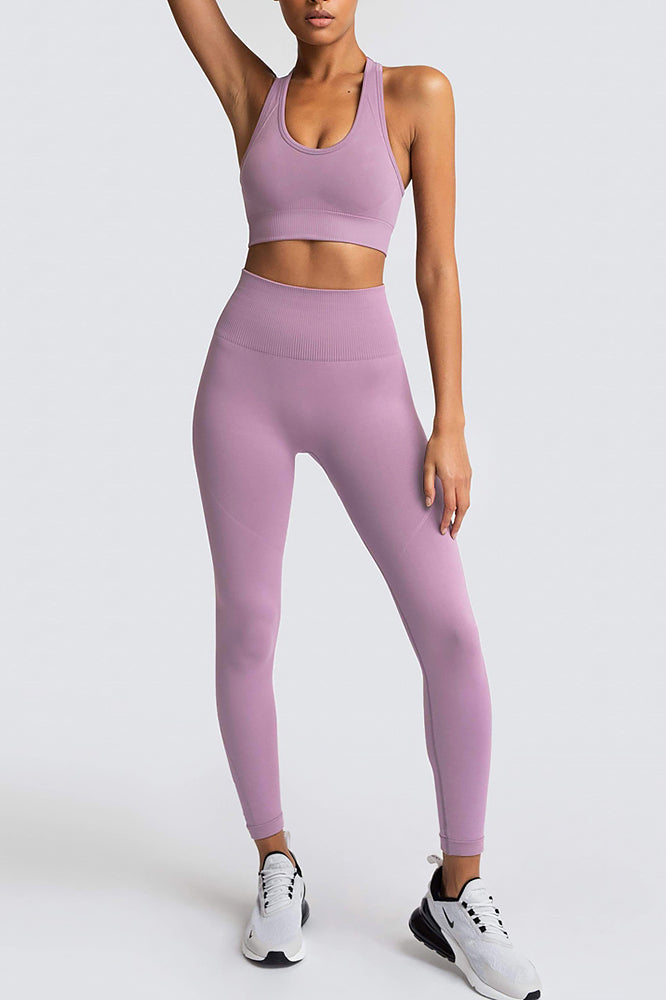 Effortless Basic Essentials Racerback Seamless Workout Set - 2 Pieces