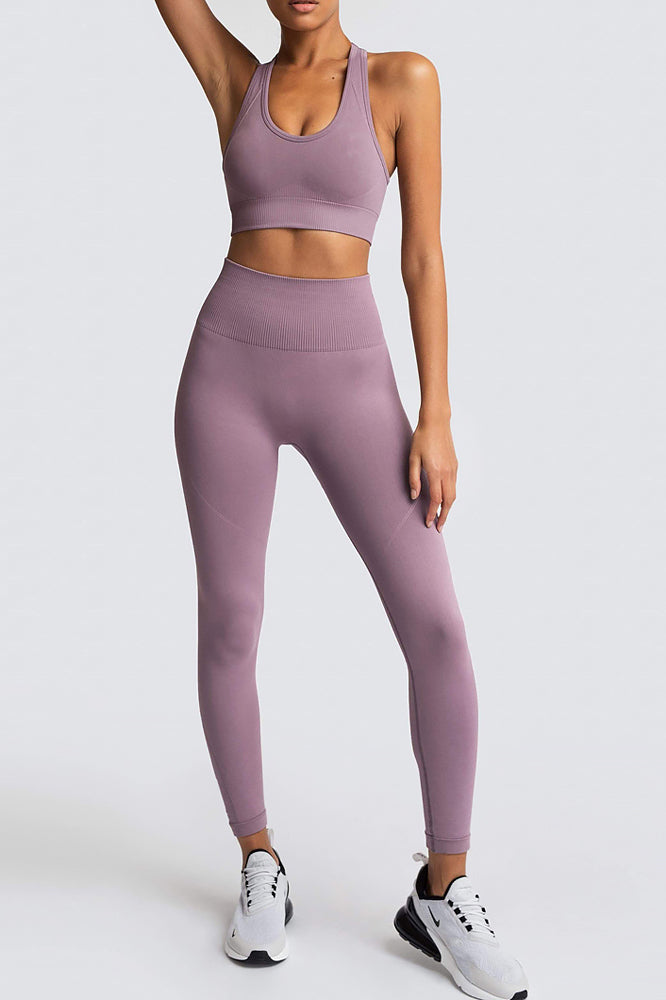 Effortless Basic Essentials Racerback Seamless Workout Set - 2 Pieces