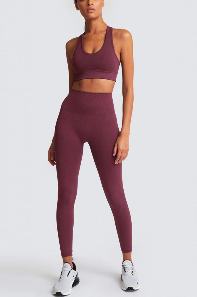 Effortless Basic Essentials Racerback Seamless Workout Set - 2 Pieces