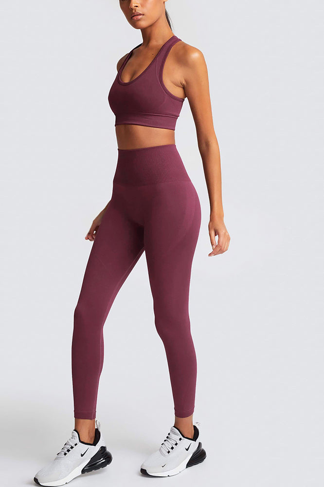 Effortless Basic Essentials Racerback Seamless Workout Set - 2 Pieces