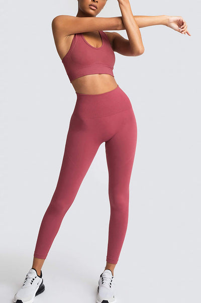 Effortless Basic Essentials Racerback Seamless Workout Set - 2 Pieces