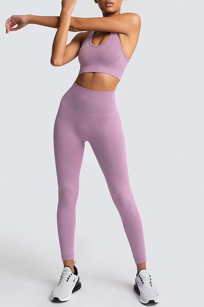 Effortless Basic Essentials Racerback Seamless Workout Set - 2 Pieces