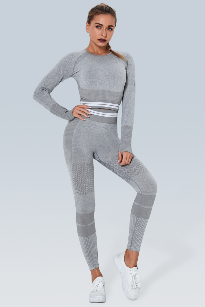 Knitted Stripe Seamless Legging