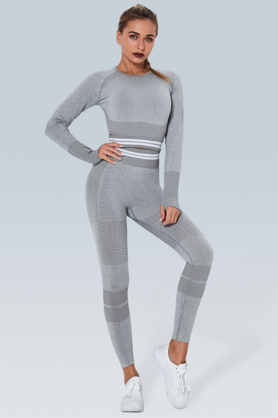 Knitted Stripe Seamless Legging
