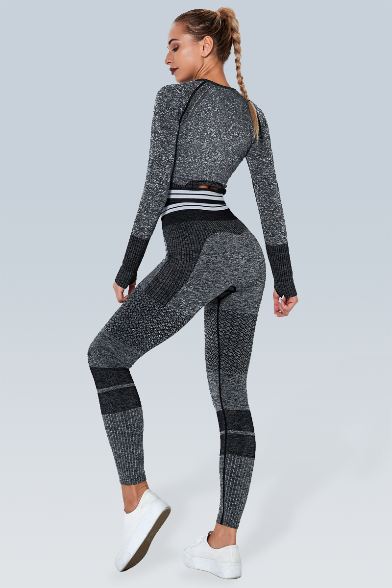 Knitted Stripe Seamless Legging