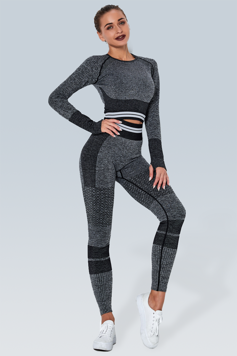 Knitted Stripe Seamless Legging
