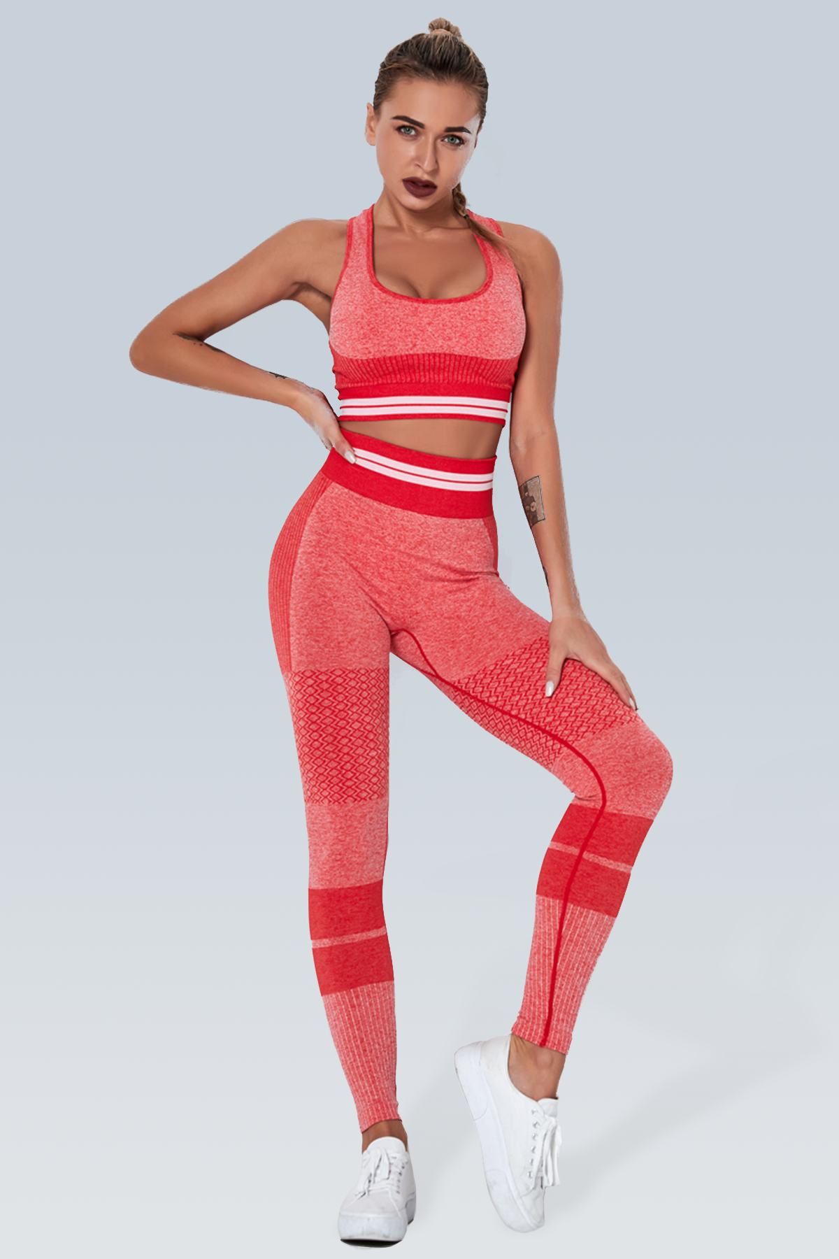 Knitted Stripe Seamless Legging