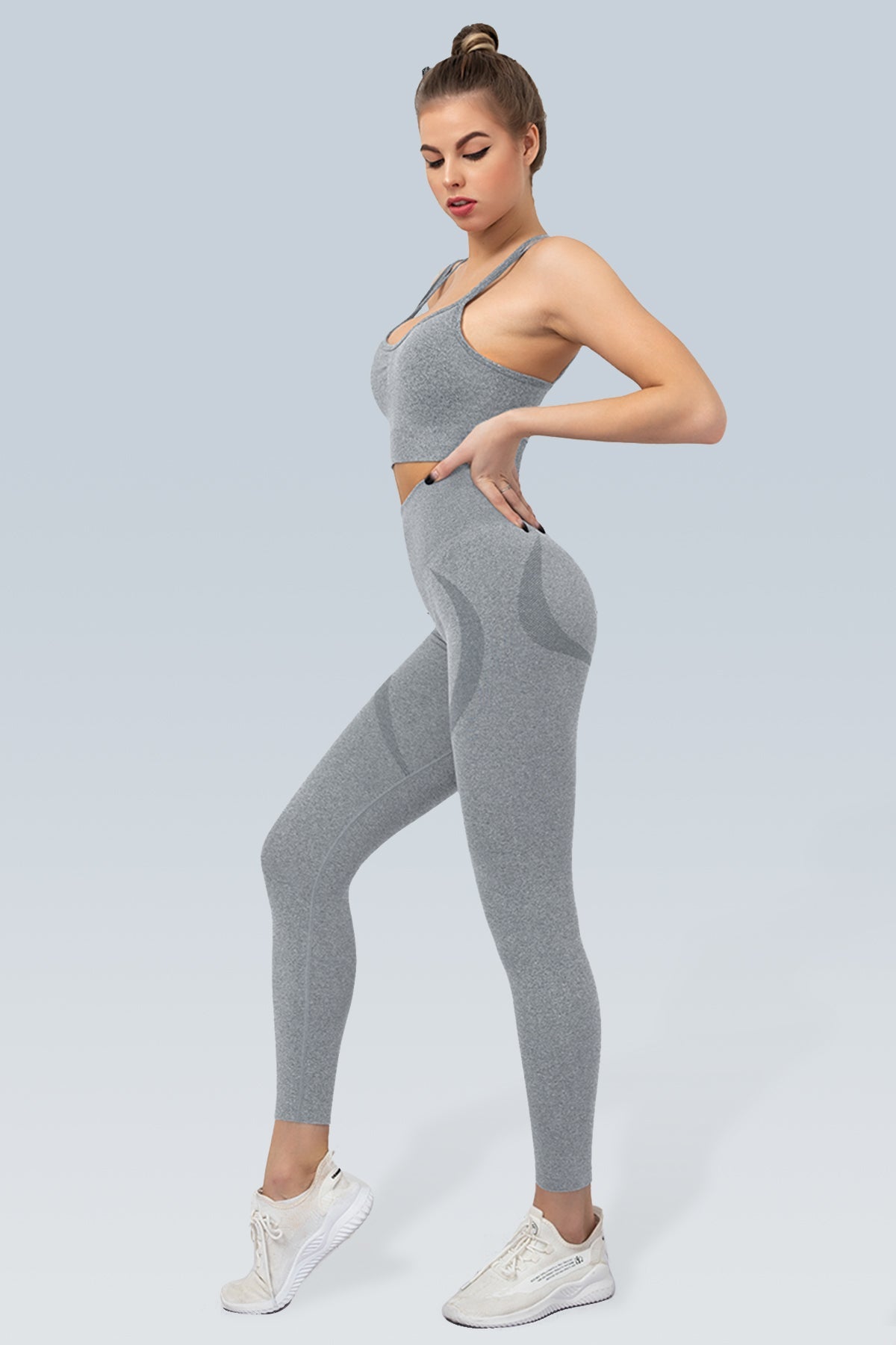 WaveLine Contour Ruched Seamless Sports Bra