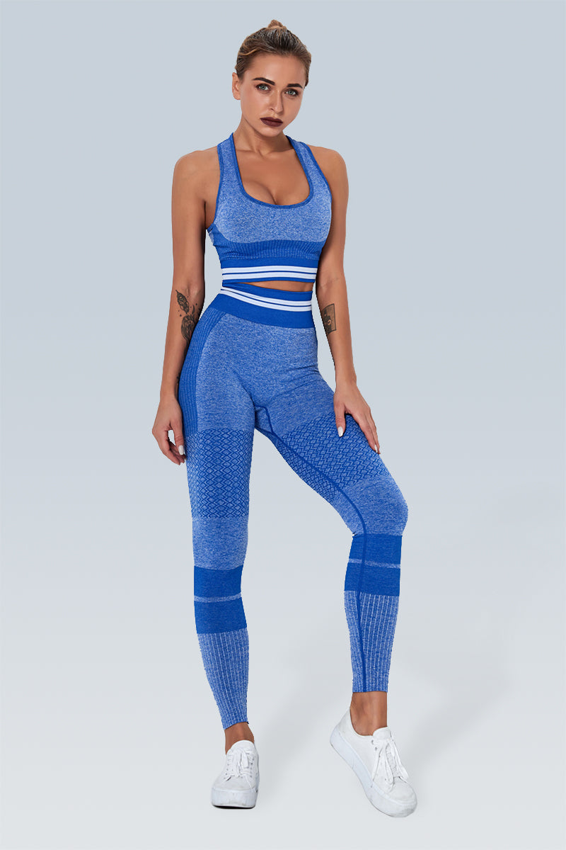 Knitted Stripe Seamless Sports Bra