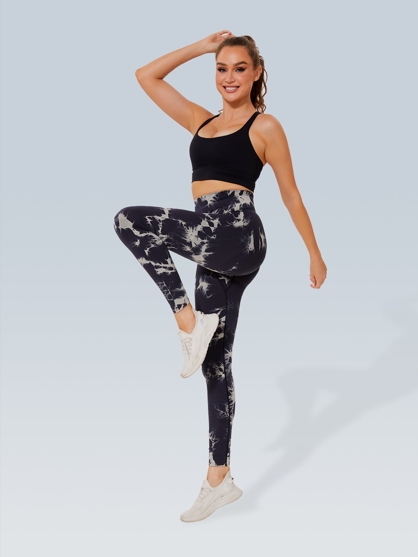 Tie Dye Back Stripe Scrunch Seamless Legging