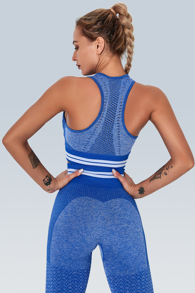 Knitted Stripe Seamless Sports Bra