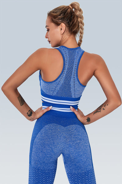 Knitted Stripe Seamless Sports Bra