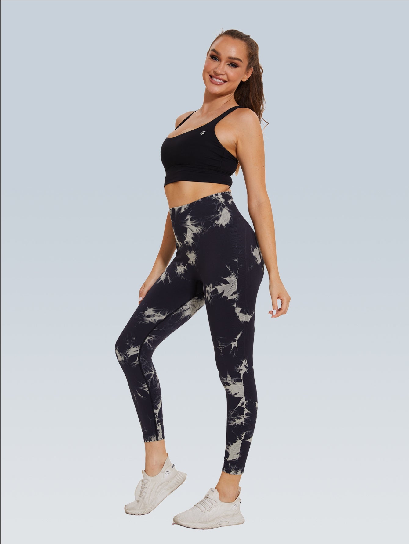 Tie Dye Back Stripe Scrunch Seamless Legging