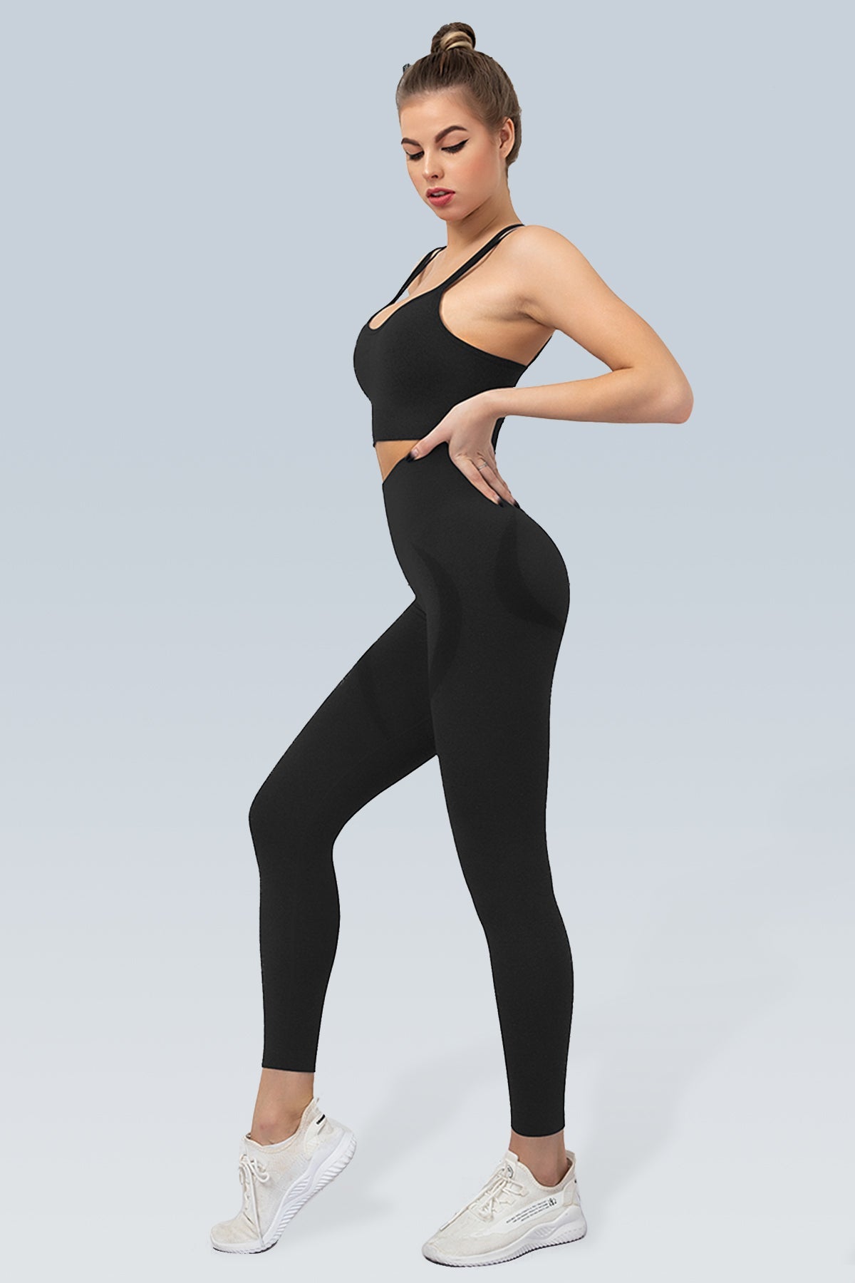 WaveLine Contour Ruched Seamless Sports Bra