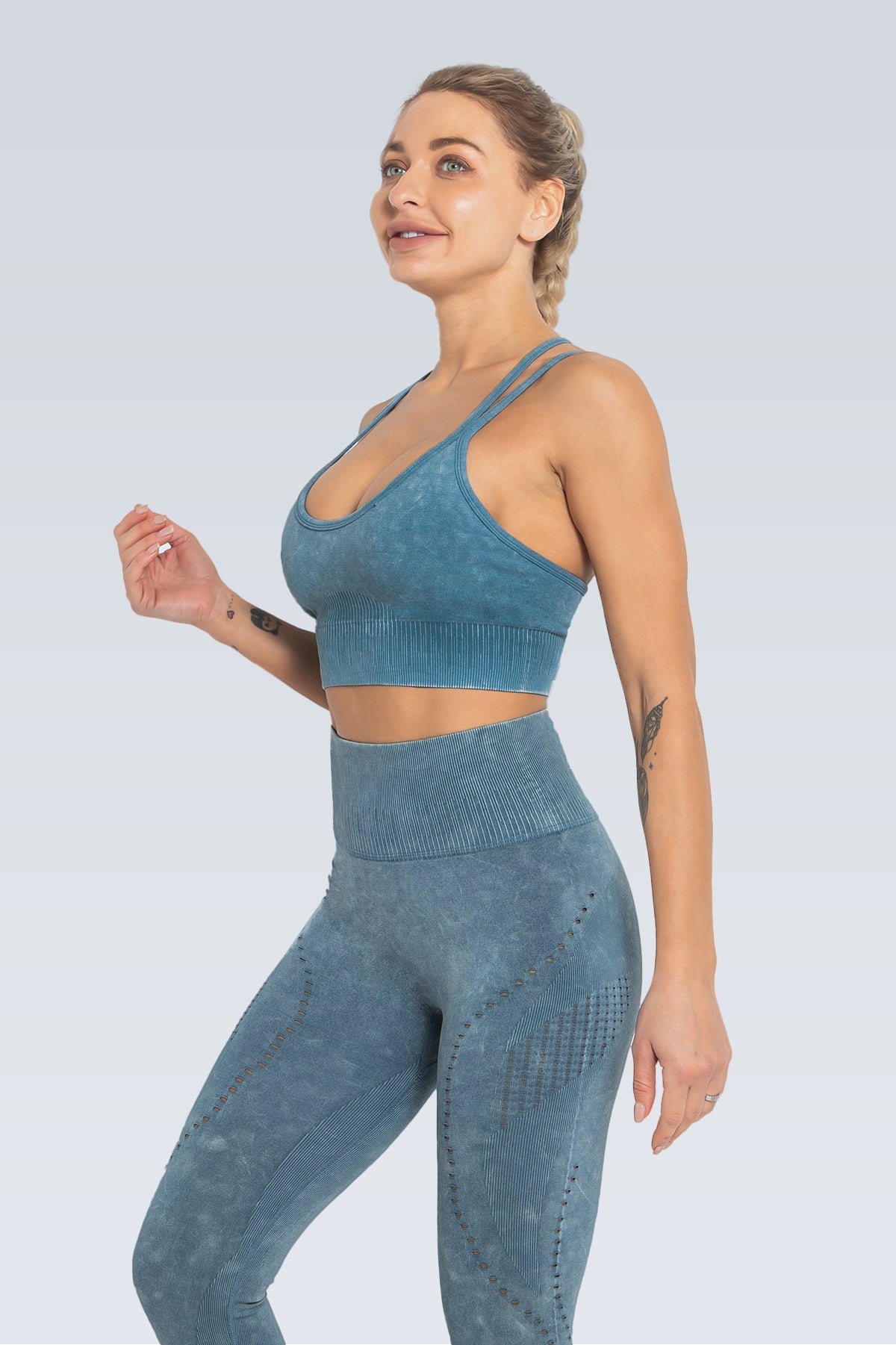 Curves Acid Wash Seamless Strappy Bra