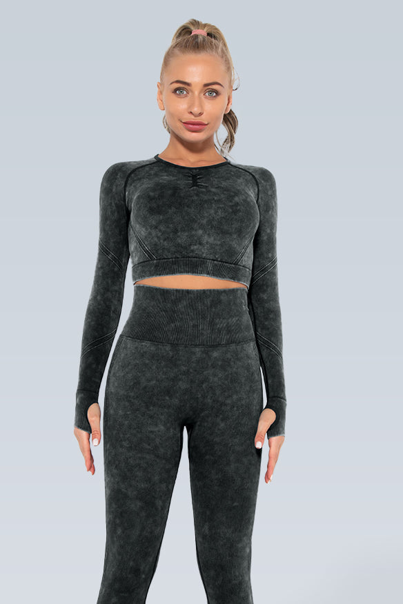 Eva Acid Wash Seamless Long Sleeve