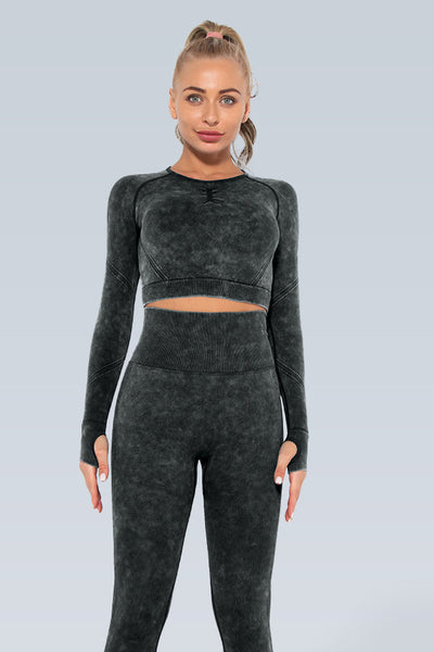 Eva Acid Wash Seamless Long Sleeve